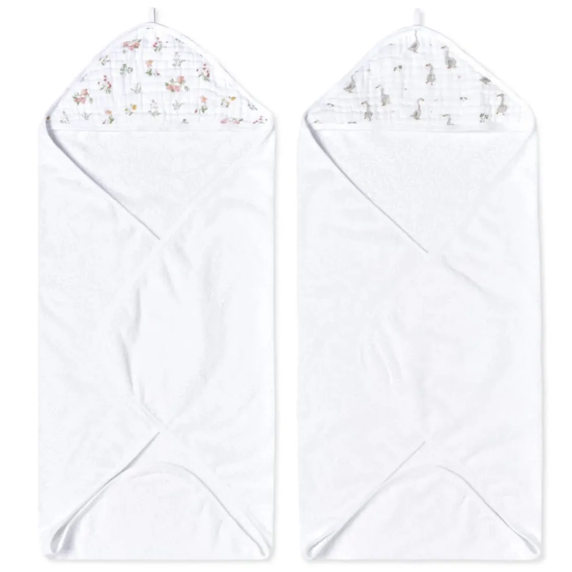 Aden + Anais Essentials Cotton Muslin Hooded Towels 2 pk - Country Floral