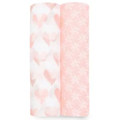 Aden + Anais Essentials Cotton Muslin Swaddle Blanket 2 pk - Piece Of My Heart