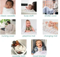 Aden + Anais Essentials Cotton Muslin Swaddle Blanket 2 pk - Time To Dream