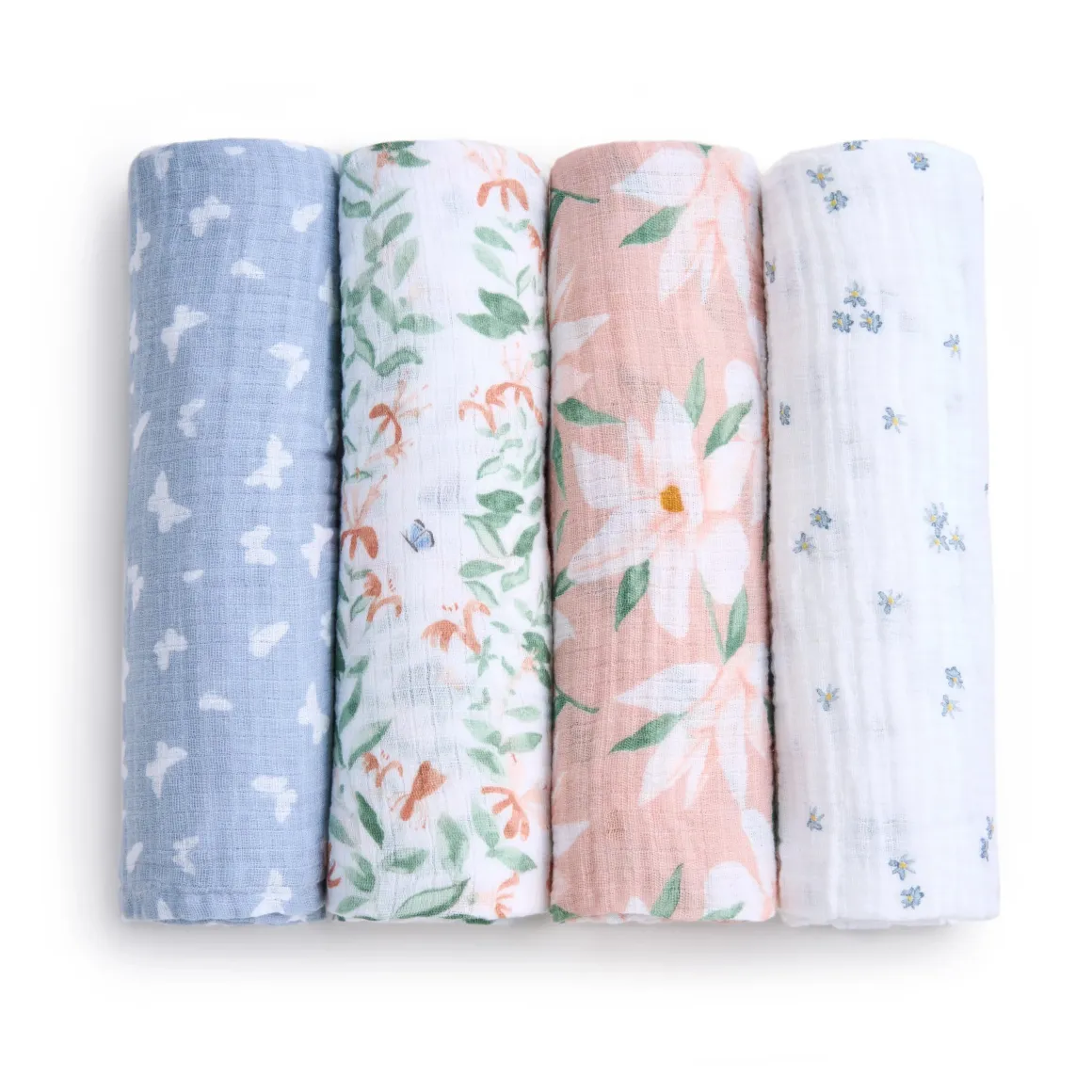Aden + Anais Essentials Cotton Muslin Swaddle Blanket 4 pk - Butterfly Garden
