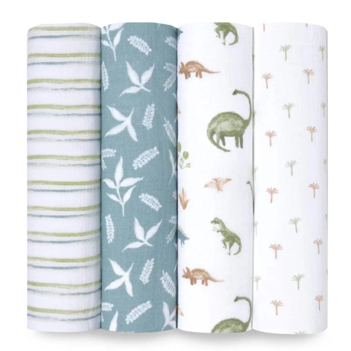 Aden + Anais Essentials Cotton Muslin Swaddle Blanket 4 pk - Dino Jungle
