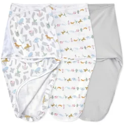 Aden + Anais Essentials Easy Swaddle Wrap Quick Change 3 pk - Alphabet Animals (0-3 months)