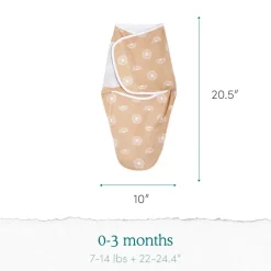 Aden + Anais Essentials Easy Swaddle Wrap Quick Change 3 pk - Fairy Tale Flowers (0-3 months)