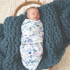 Aden + Anais Essentials Easy Swaddle Wrap Quick Change 3 pk - Flowers Bloom(0-3 months)