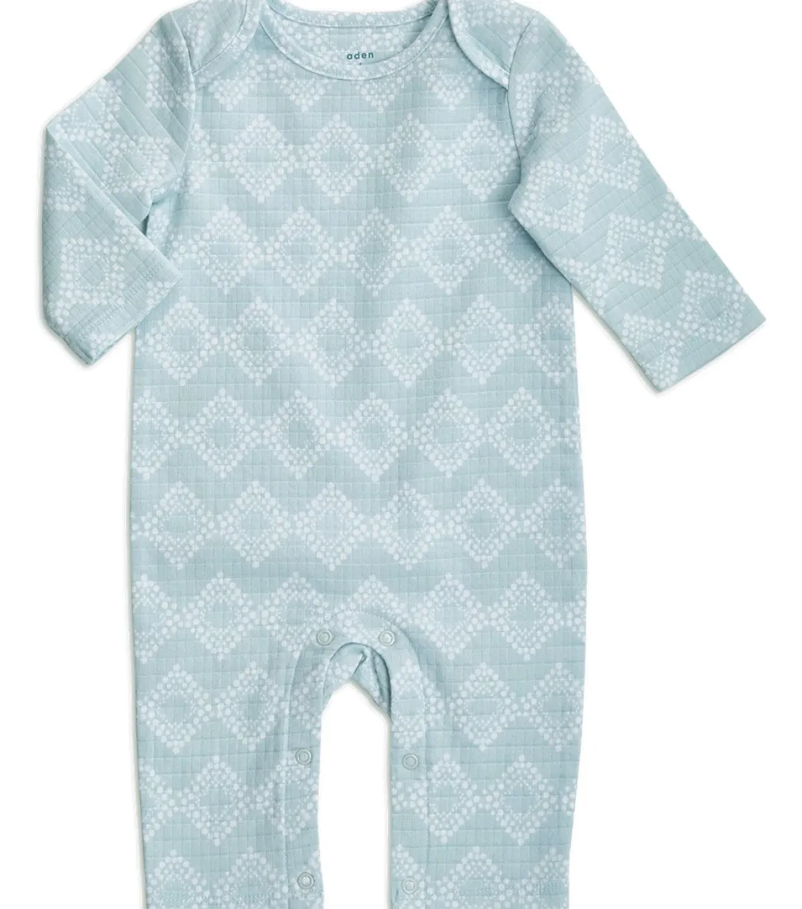 Aden + Anais Long Sleeve Coverall - Ziggy Geo, Blue (0-3 Months)
