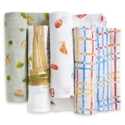 Aden + Anais Organic Cotton Swaddle Blanket 4 pk - New York City