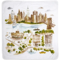 Aden + Anais Organic Cotton Swaddle Blanket 4 pk - New York City