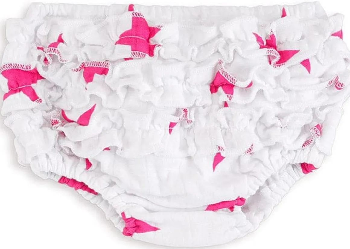 Aden + Anais Ruffle Bloomer - Shocking Pink Star (9-12 Months)