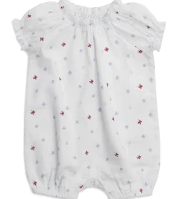 Aden + Anais Short Sleeve Gathered Romper - Butterfly (0-3 Months)