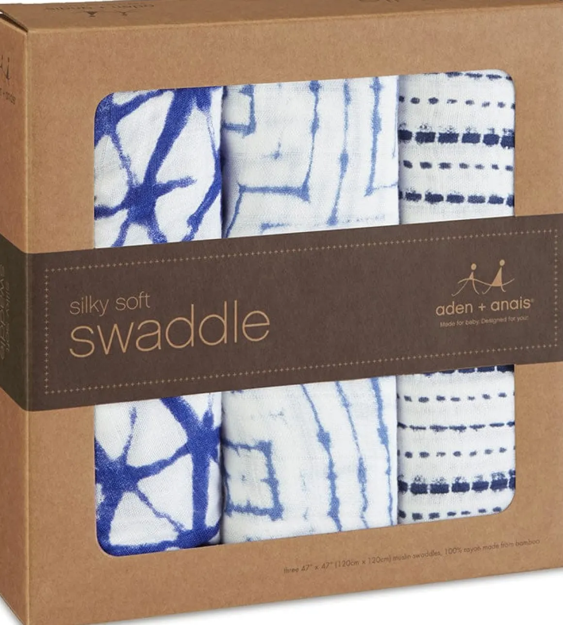 Aden + Anais Silky Soft Swaddles - 3-Pack - Indigo
