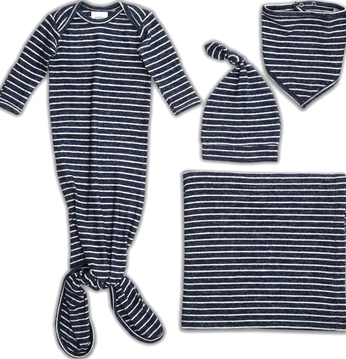 Aden + Anais Snuggle Knit Newborn Gift Set - Navy Stripe