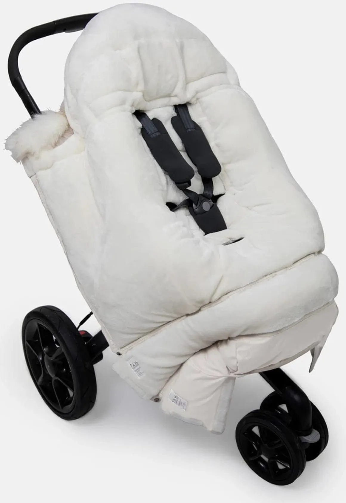 7AM Enfant Blanket 212 Evolution Tundra Footmuff - Heather Beige / White Faux Fur