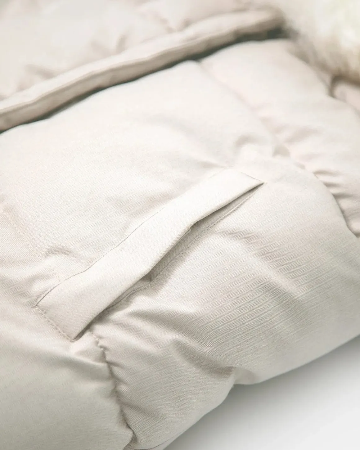 7AM Enfant Blanket 212 Evolution Tundra Footmuff - Heather Beige / White Faux Fur