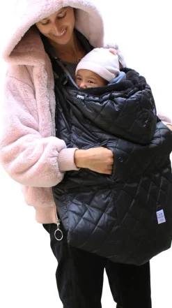 7AM Enfant K-Poncho Baby Carrier Cover - Black Plush