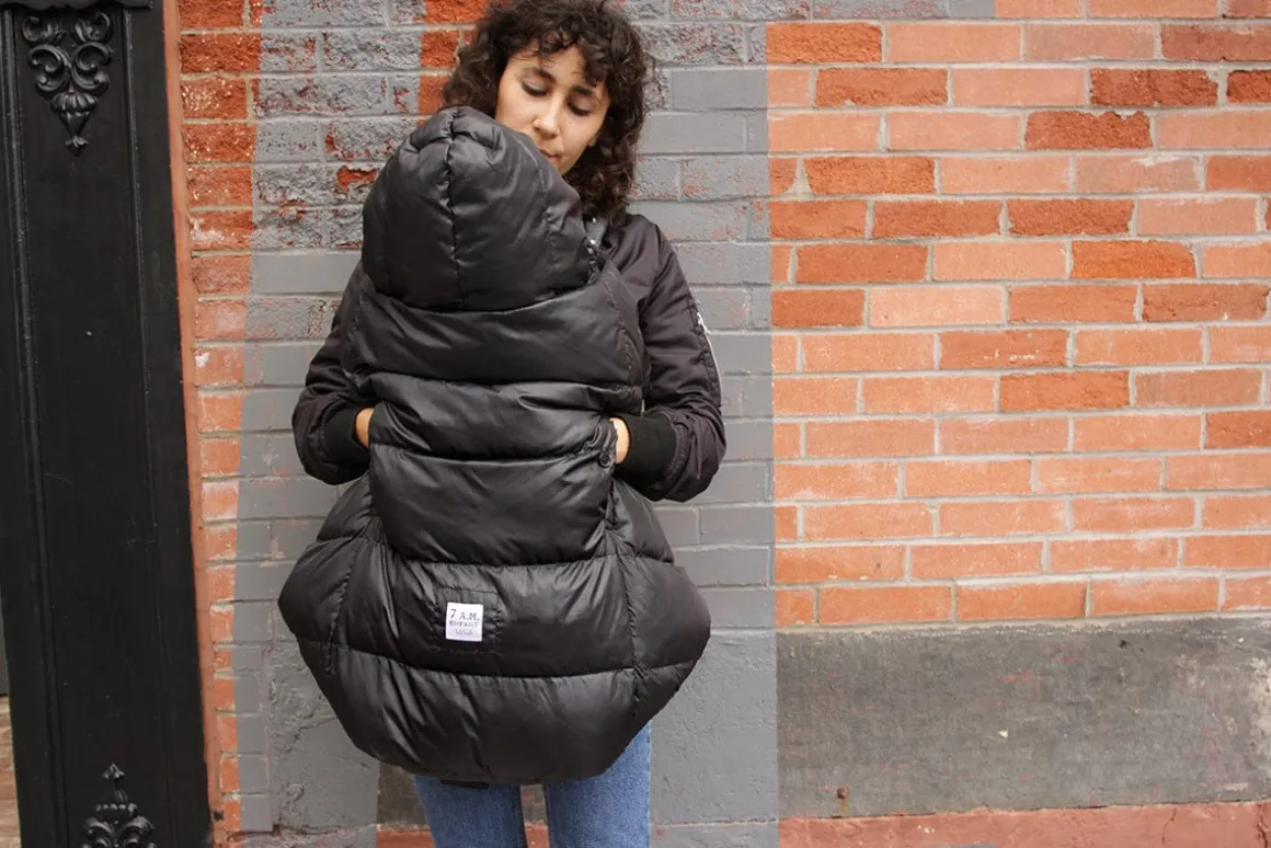 7AM Enfant K Poncho Carrier Cover Heavyweight - Black (0-3T)
