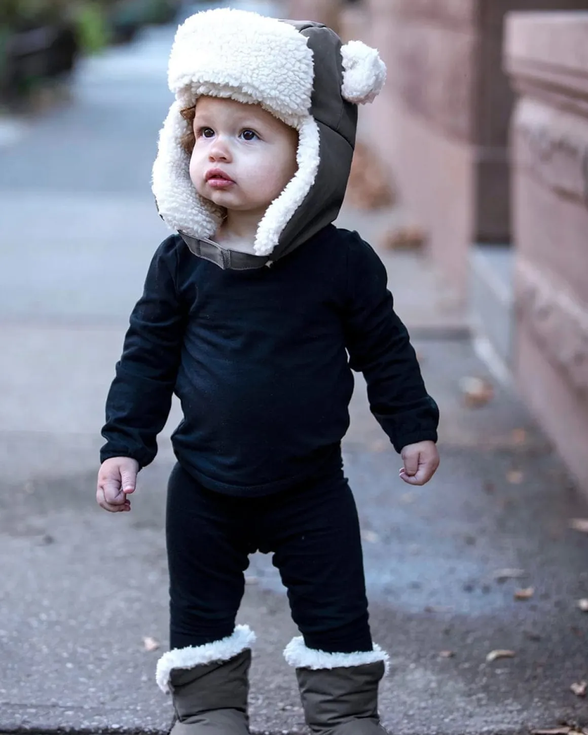 7AM Enfant The Cub Mitten & Hat Set - Benji - Smokey (12-18M)