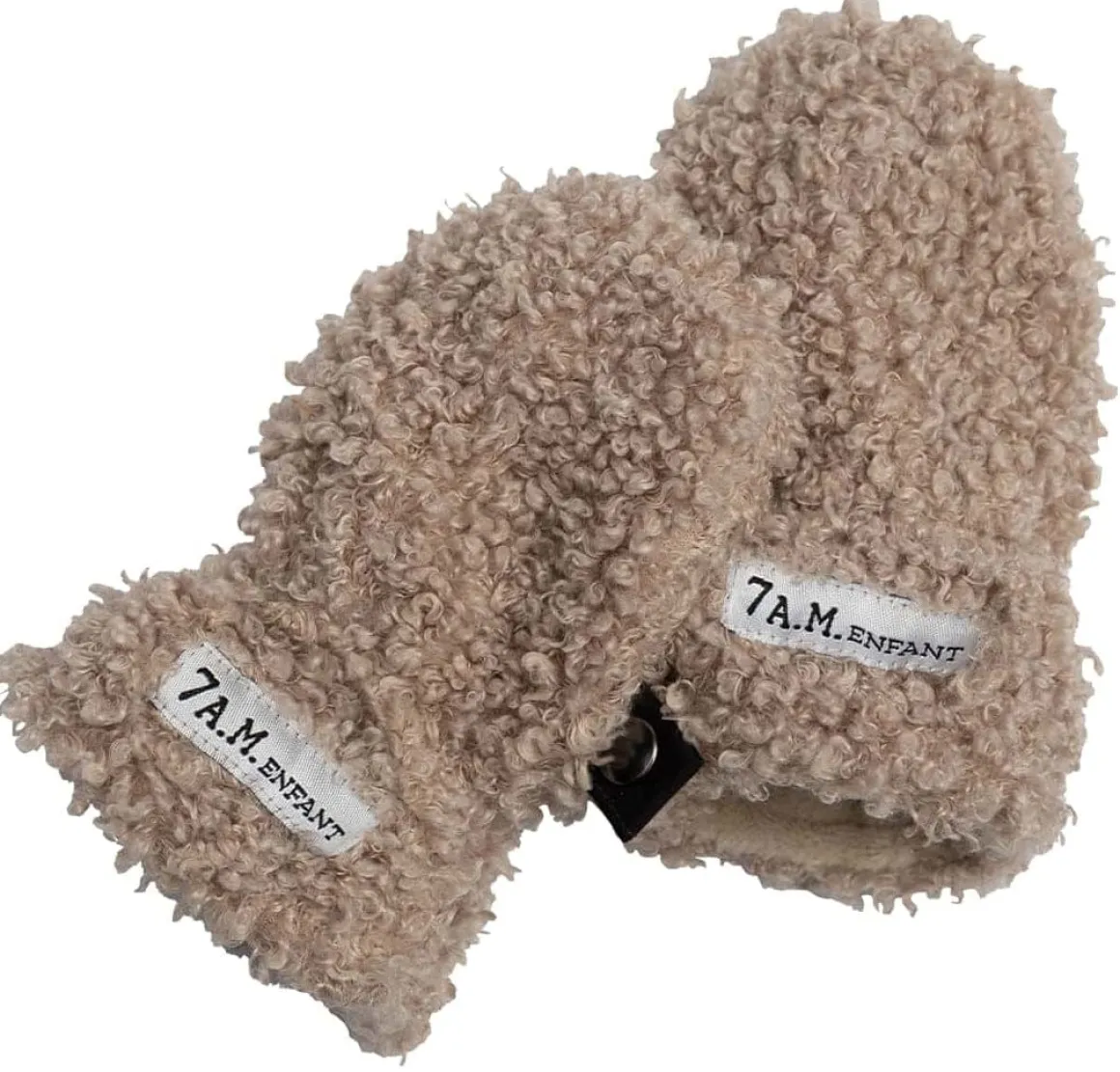 7AM Enfant The Cub Mitten & Hat Set - Teddy - Oatmeal Teddy (0-6m)