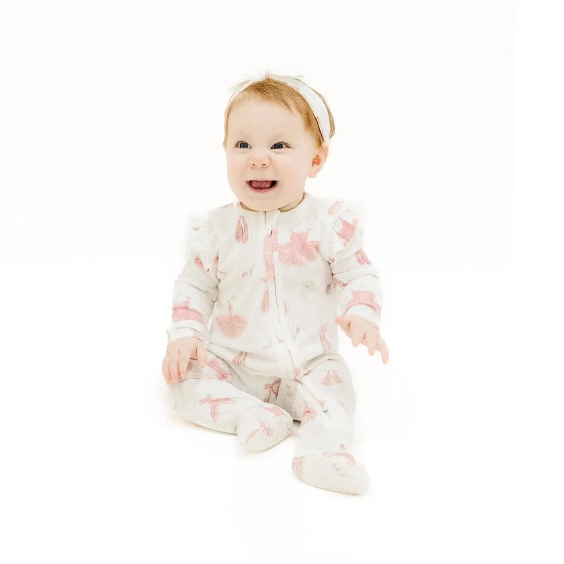 Angel Dear 2 Way Zipper Ruffle Sleeves Footie