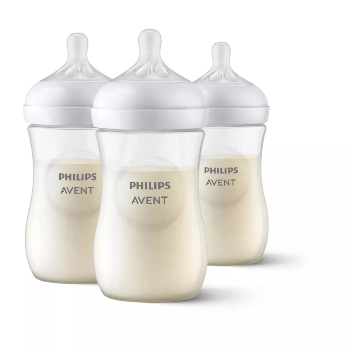 Avent Natural Baby Bottle With Natural Response Nipple, Clear, 9oz, 3pk