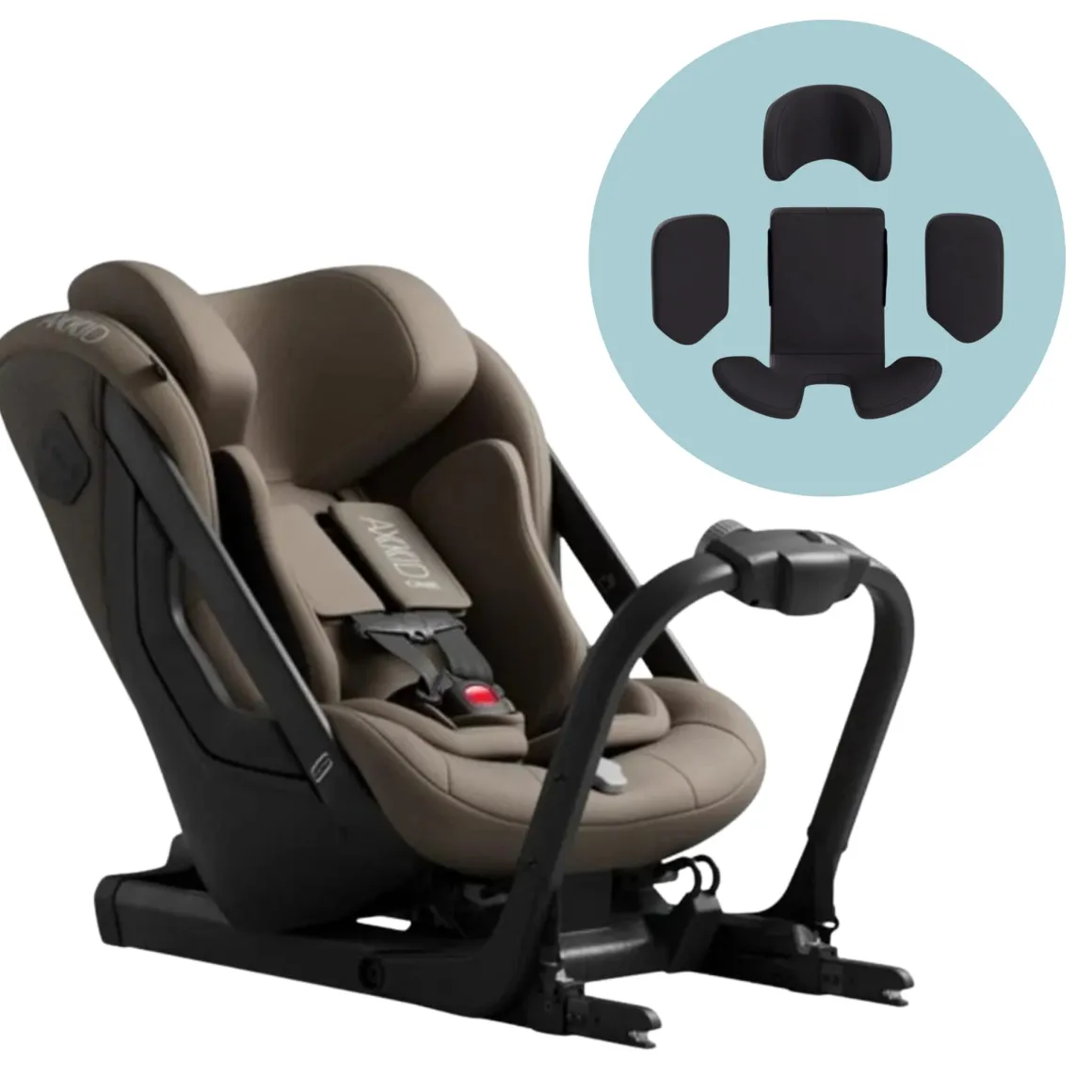 Axkid ONE 3 Extended Rear-Facing Car Seat + Infant Insert Bundle - Driftwood Beige