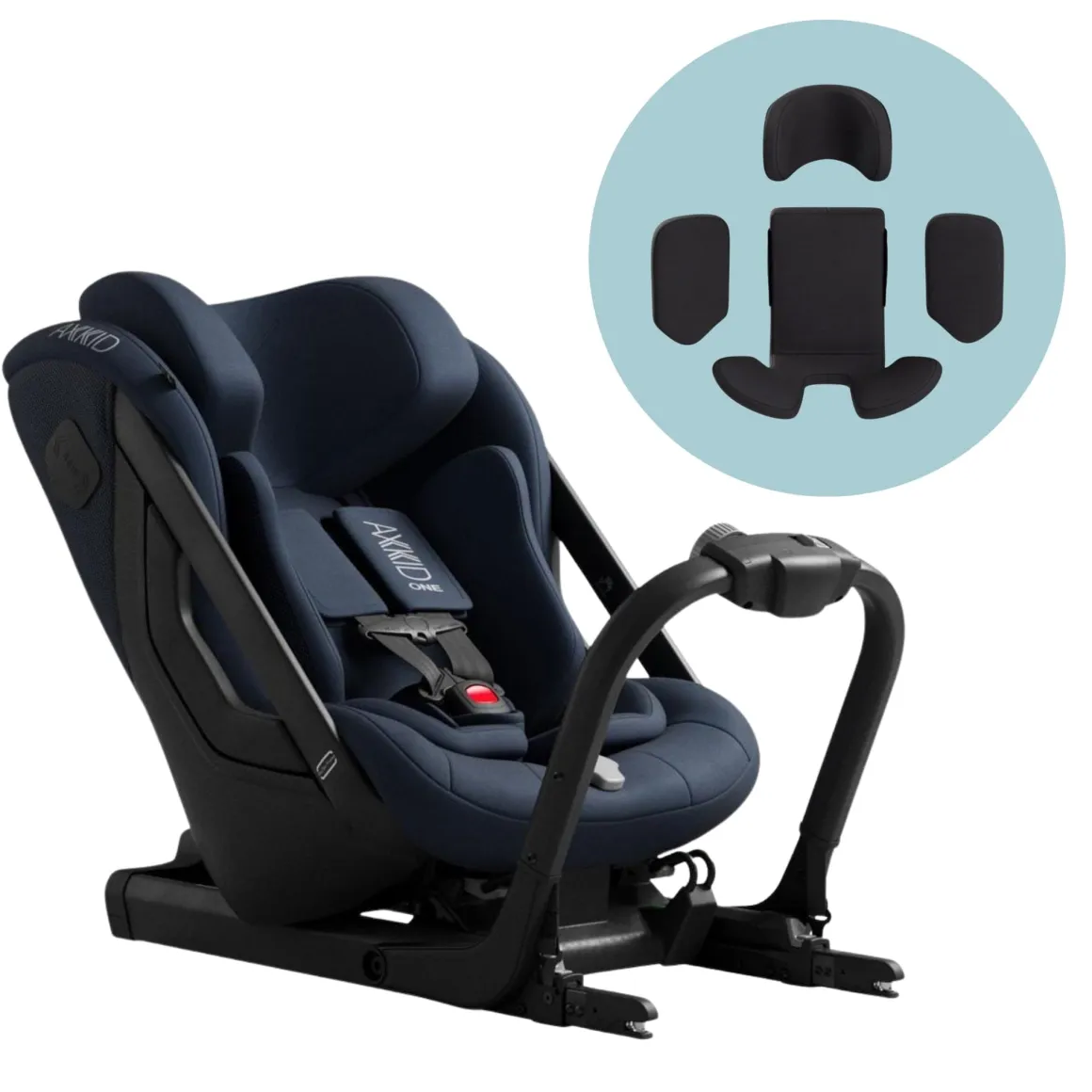 Axkid ONE 3 Extended Rear-Facing Car Seat + Infant Insert Bundle - Glacier Lake Blue