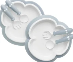 BabyBjorn Baby Plate, Spoon and Fork, 2 sets - Powder Blue