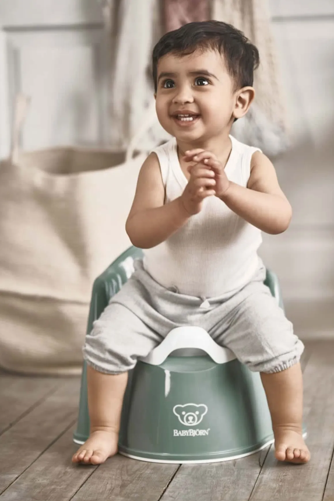 BabyBjorn Potty Chair - Deep Green/White
