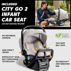 Baby Jogger City Mini GT3 Travel System - Frosted Ivory