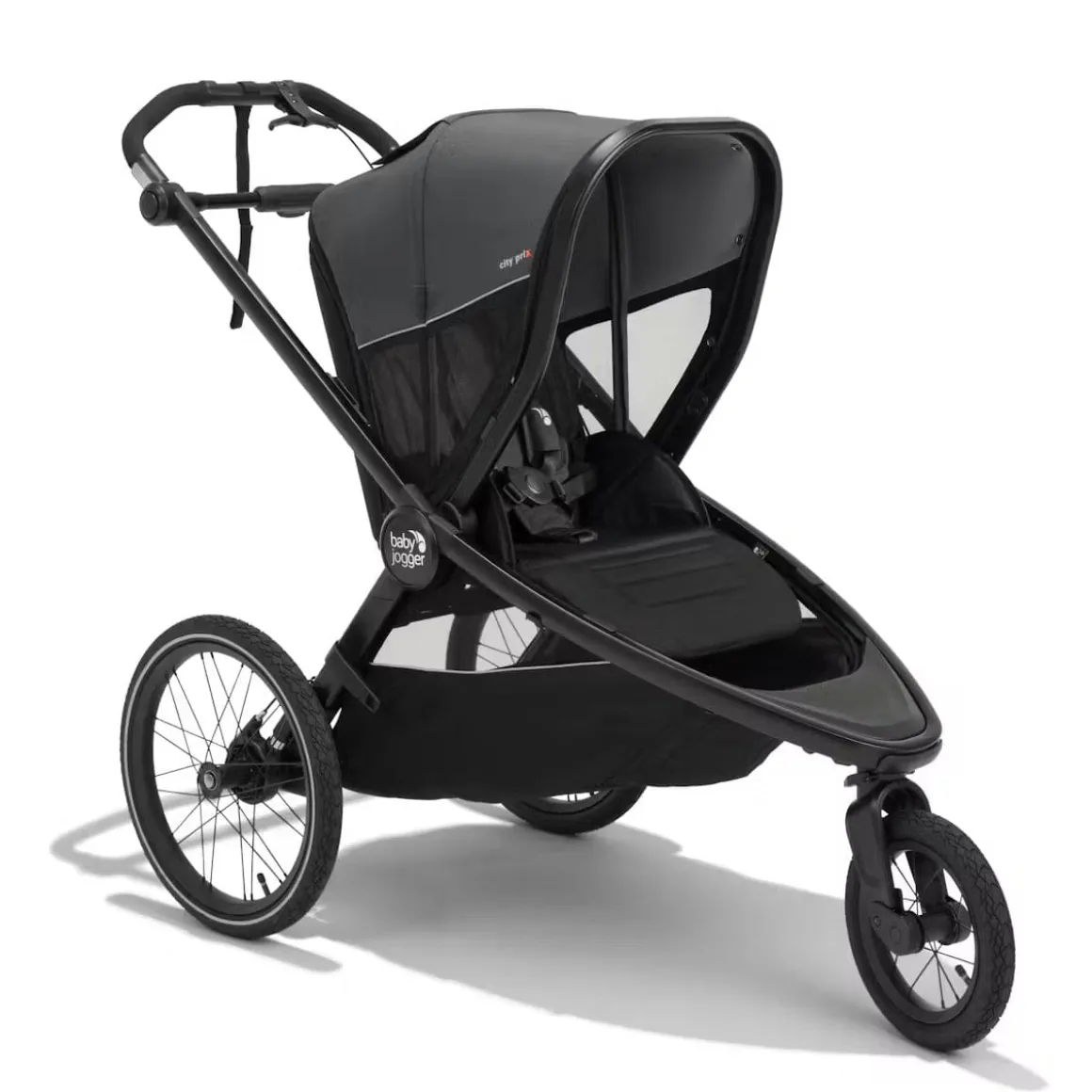 Baby Jogger City Prix Jogger + Bike Trailer + Weather Shield Bundle - Ambition Black