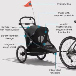 Baby Jogger City Prix Jogger Stroller - Ambition Black