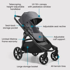Baby Jogger City Select 2 Single-to-Double Stroller - Radiant Slate