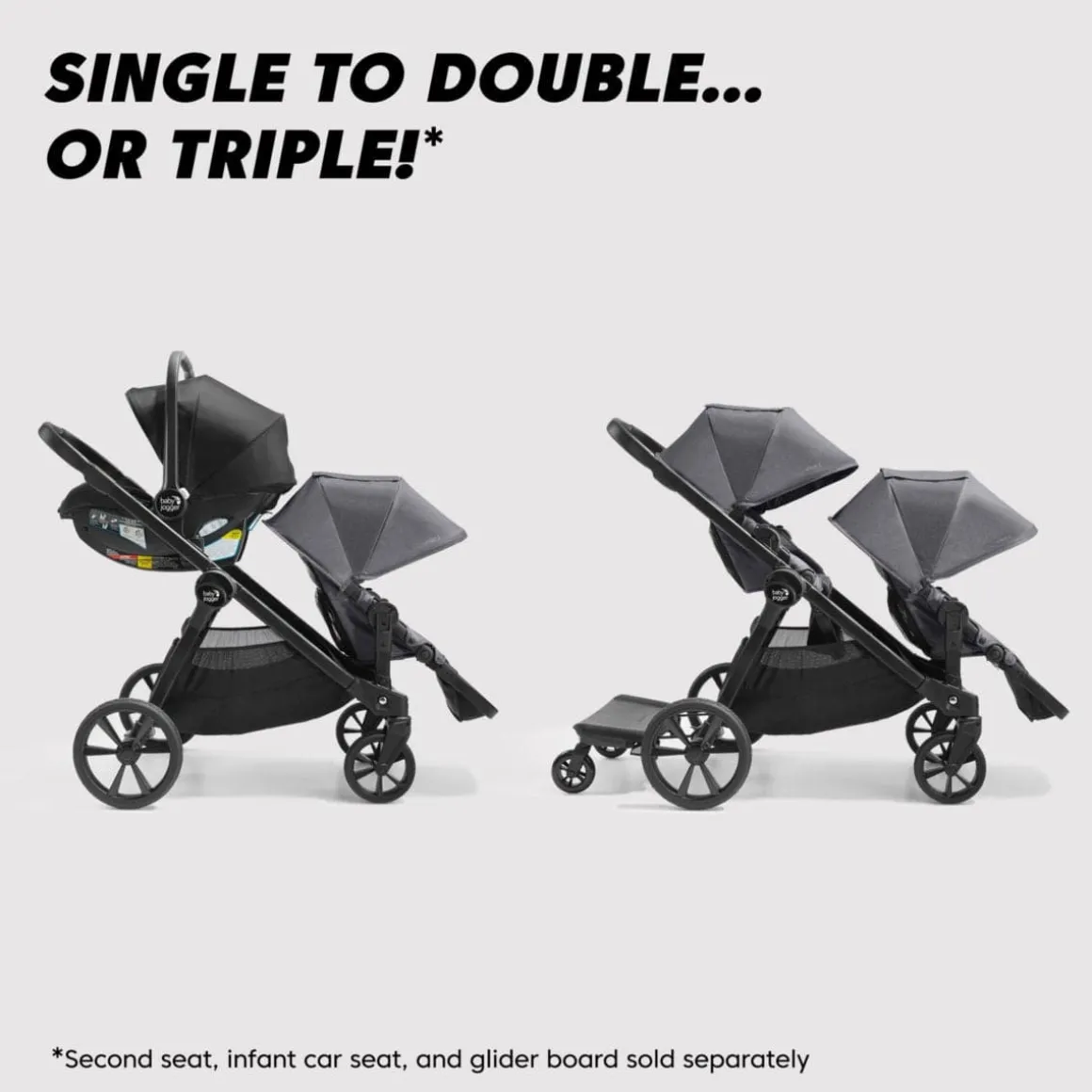 Baby Jogger City Select 2 Single-to-Double Stroller - Radiant Slate