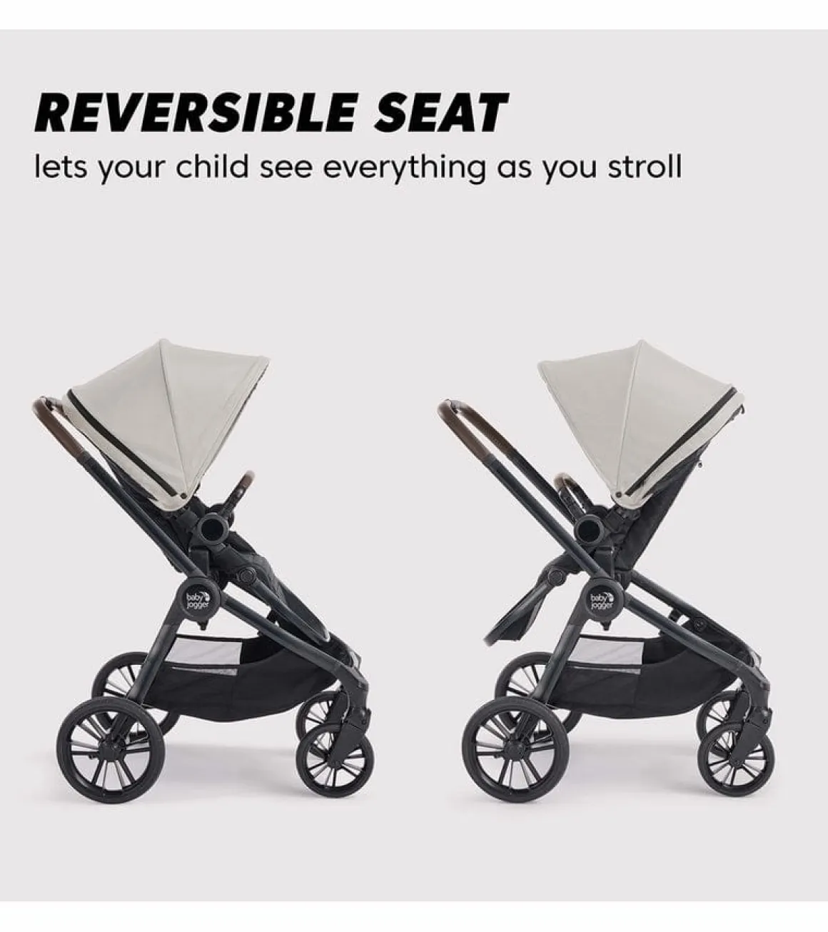 Baby Jogger City Sights + City GO 2 Travel System + Accessory Bundle - Frosted Ivory / Slate