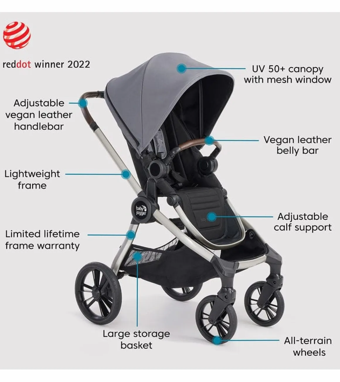 Baby Jogger City Sights + City GO 2 Travel System Bundle - Dark Slate / Slate