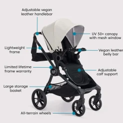 Baby Jogger City Sights Stroller + Accessory Bundle - Frosted Ivory