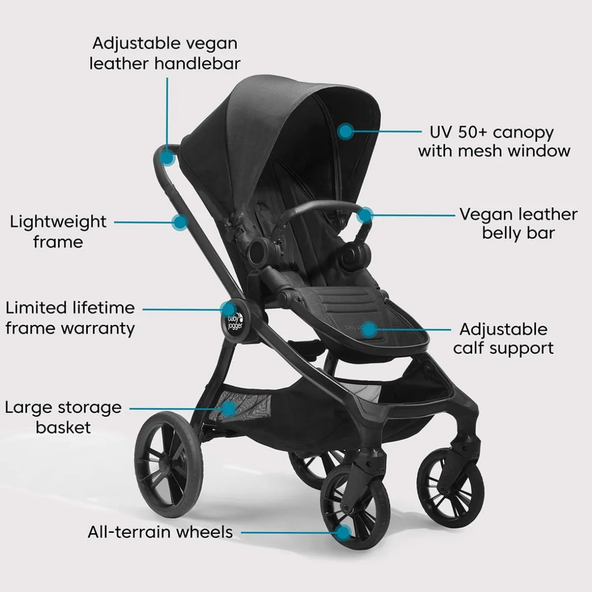 Baby Jogger City Sights Stroller - Rich Black