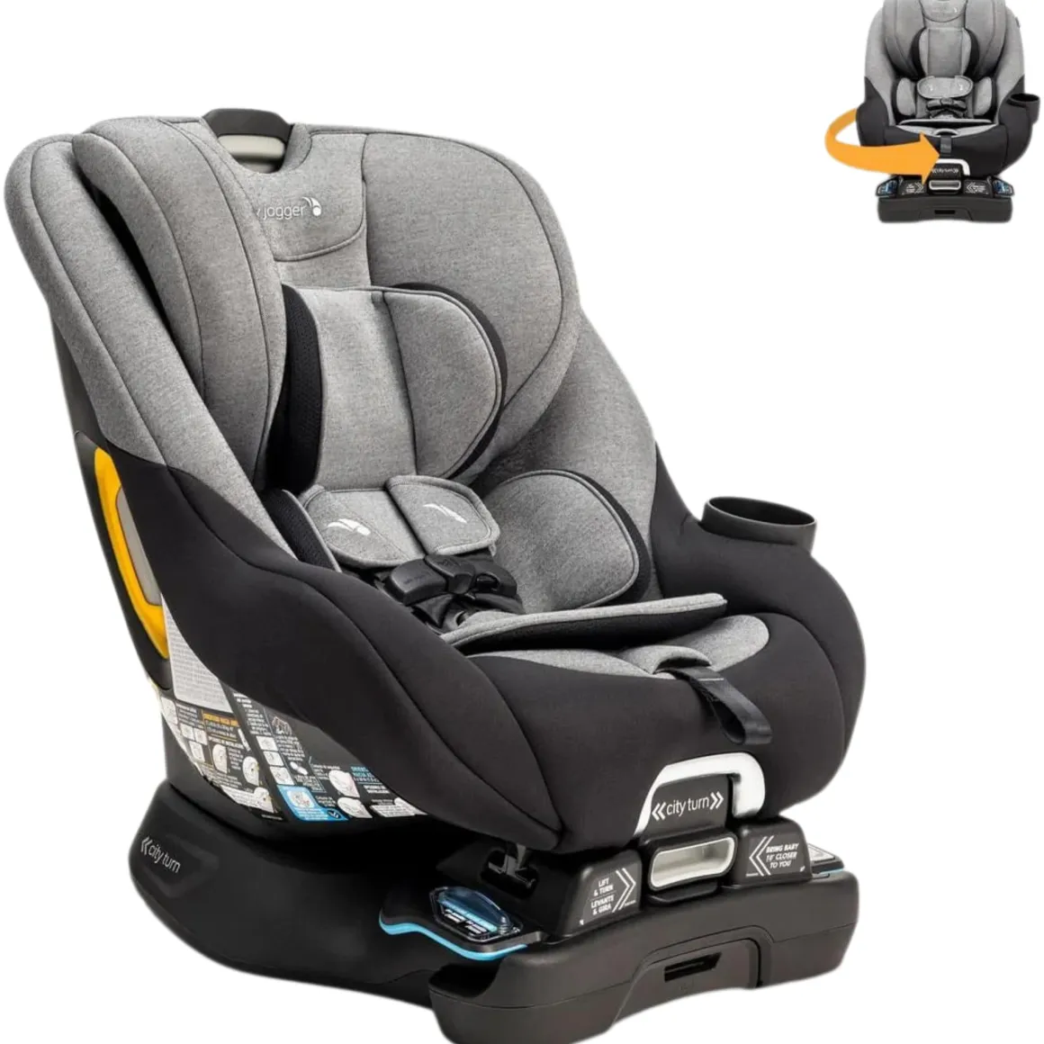 Baby Jogger City Turn Rotating Convertible Car Seat - Onyx Black