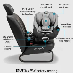 Baby Jogger City Turn Rotating Convertible Car Seat - Onyx Black
