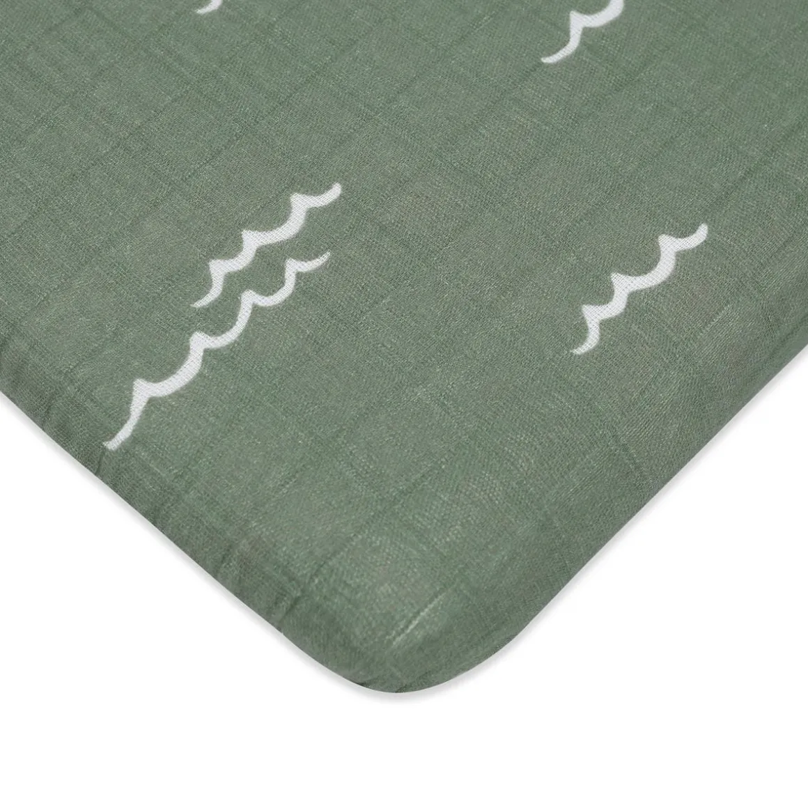 Babyletto All-Stages Bassinet Sheet in GOTS Certified Organic Muslin Cotton-Ocean Waves