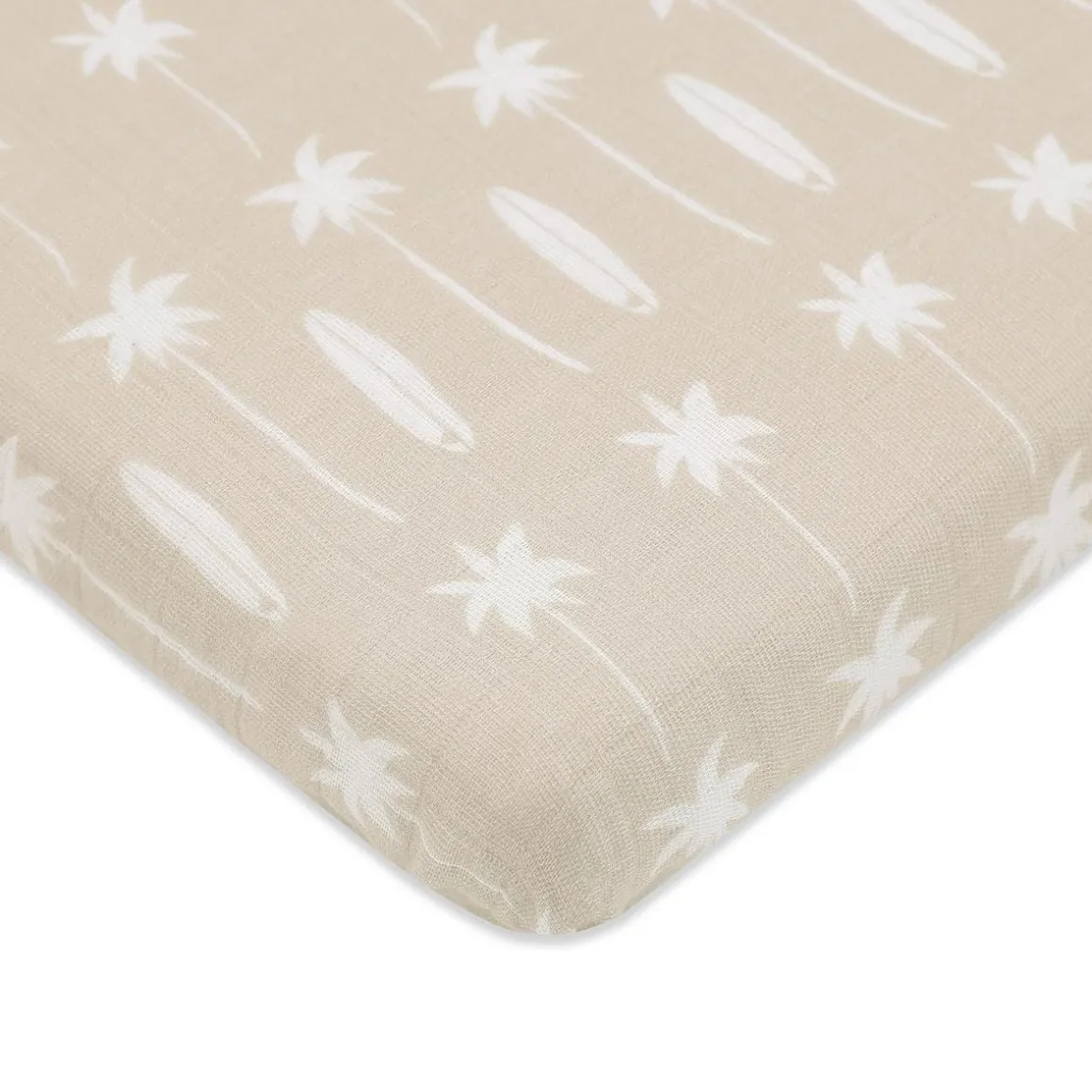 Babyletto All-Stages Midi Crib Sheet in GOTS Certified Organic Muslin Cotton - Beach Bum