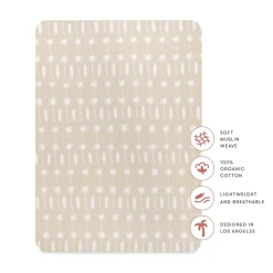 Babyletto All-Stages Midi Crib Sheet in GOTS Certified Organic Muslin Cotton - Beach Bum