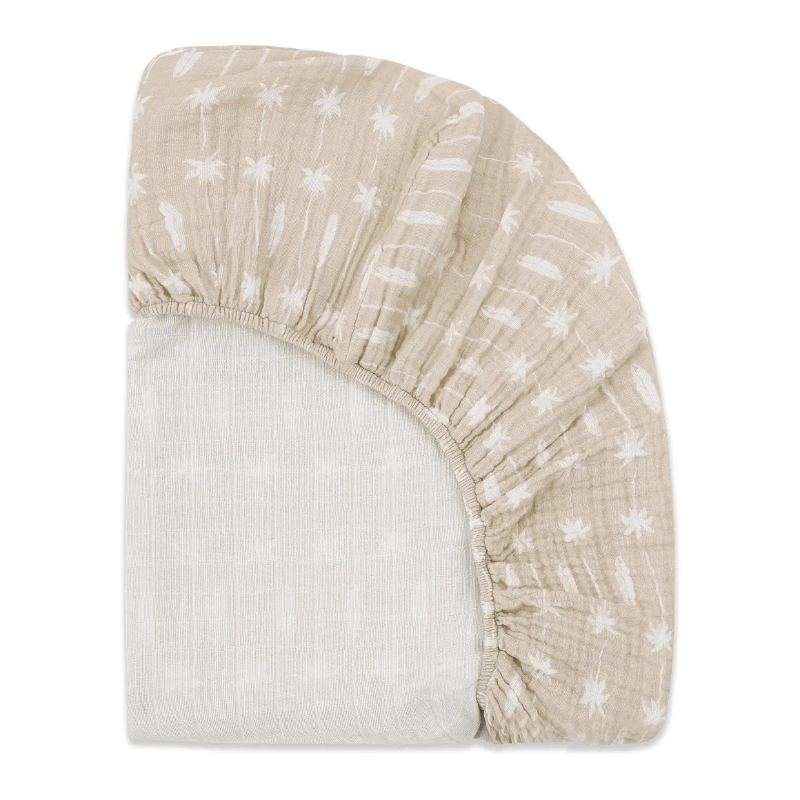Babyletto All-Stages Midi Crib Sheet in GOTS Certified Organic Muslin Cotton - Beach Bum