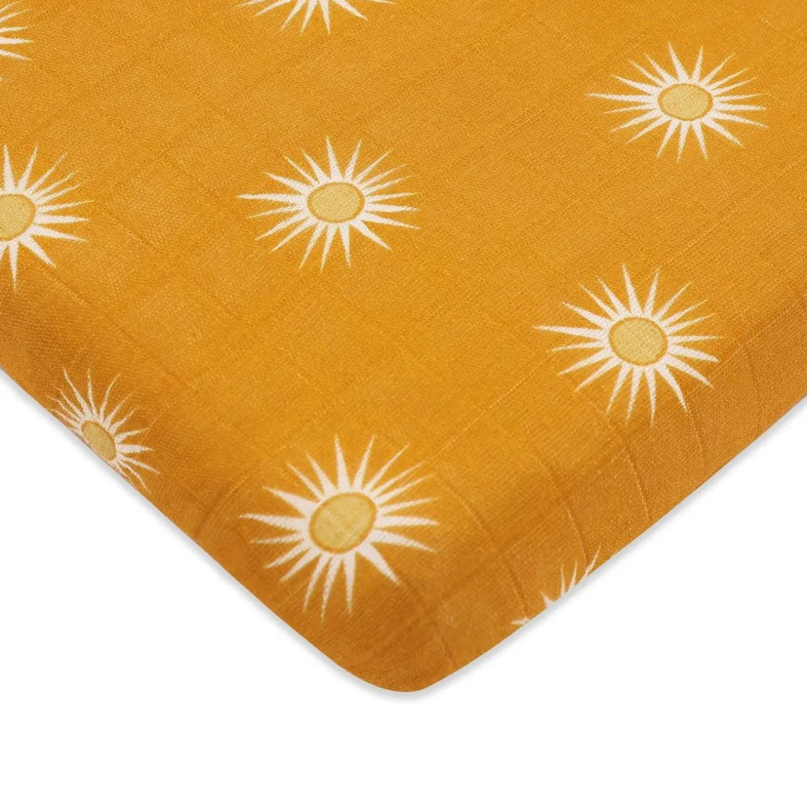 Babyletto All-Stages Midi Crib Sheet in GOTS Certified Organic Muslin Cotton - Golden Hour