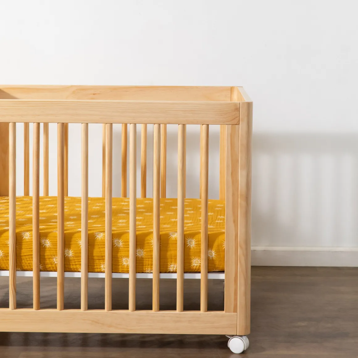 Babyletto All-Stages Midi Crib Sheet in GOTS Certified Organic Muslin Cotton - Golden Hour