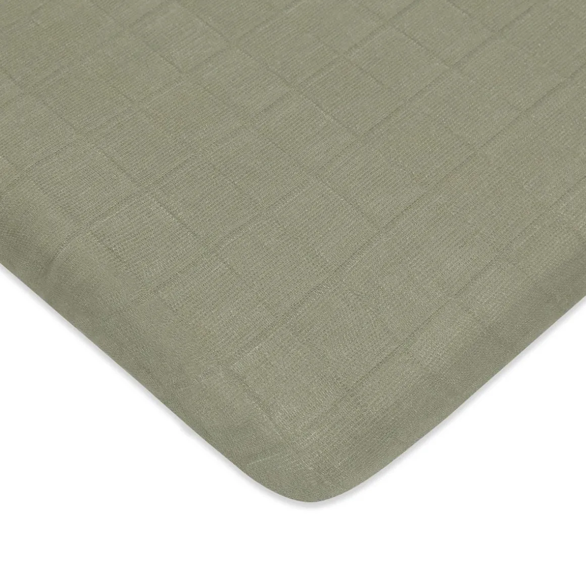 Babyletto All-Stages Midi Crib Sheet in GOTS Certified Organic Muslin Cotton - Matcha