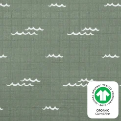 Babyletto All-Stages Midi Crib Sheet in GOTS Certified Organic Muslin Cotton - Ocean Waves