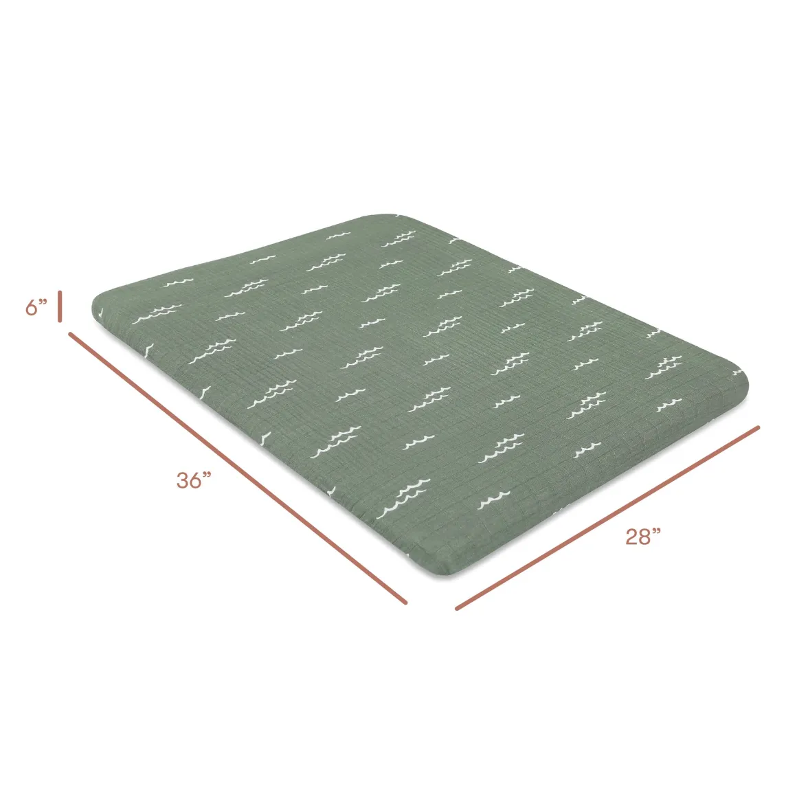 Babyletto All-Stages Midi Crib Sheet in GOTS Certified Organic Muslin Cotton - Ocean Waves