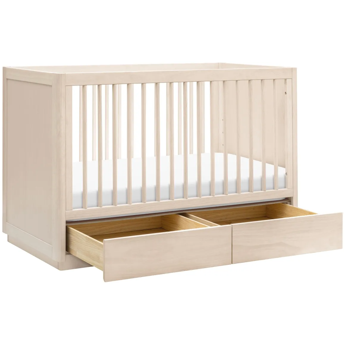 Babyletto Bento 3-in-1 Convertible Storage Crib w/Toddler Bed Conversion Kit - Washed Natural