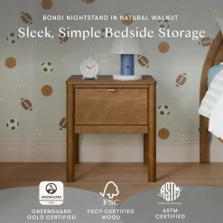Babyletto Bondi Assembled Nightstand - Natural Walnut