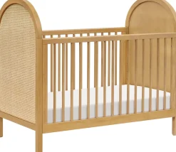 Babyletto Bondi Cane 3-in-1 Convertible Crib w/Toddler Bed Conversion Kit - Honey / Natural Cane